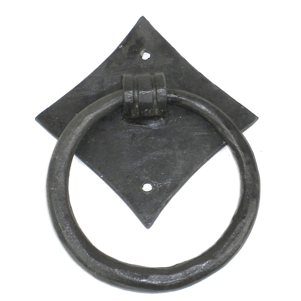 Handmade Iron Diamond and Abstract Ring Knocker (India)