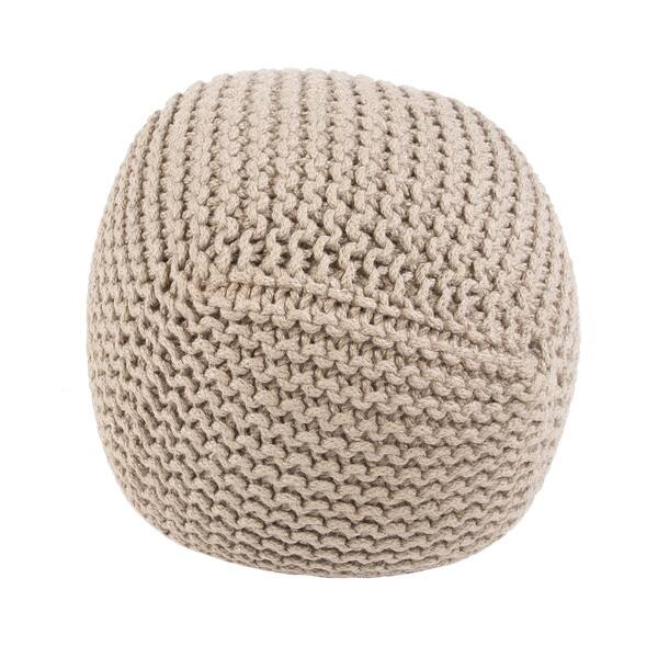 Modern Ivory/ White 18inch Cube Jute Pouf Overstock 8700653