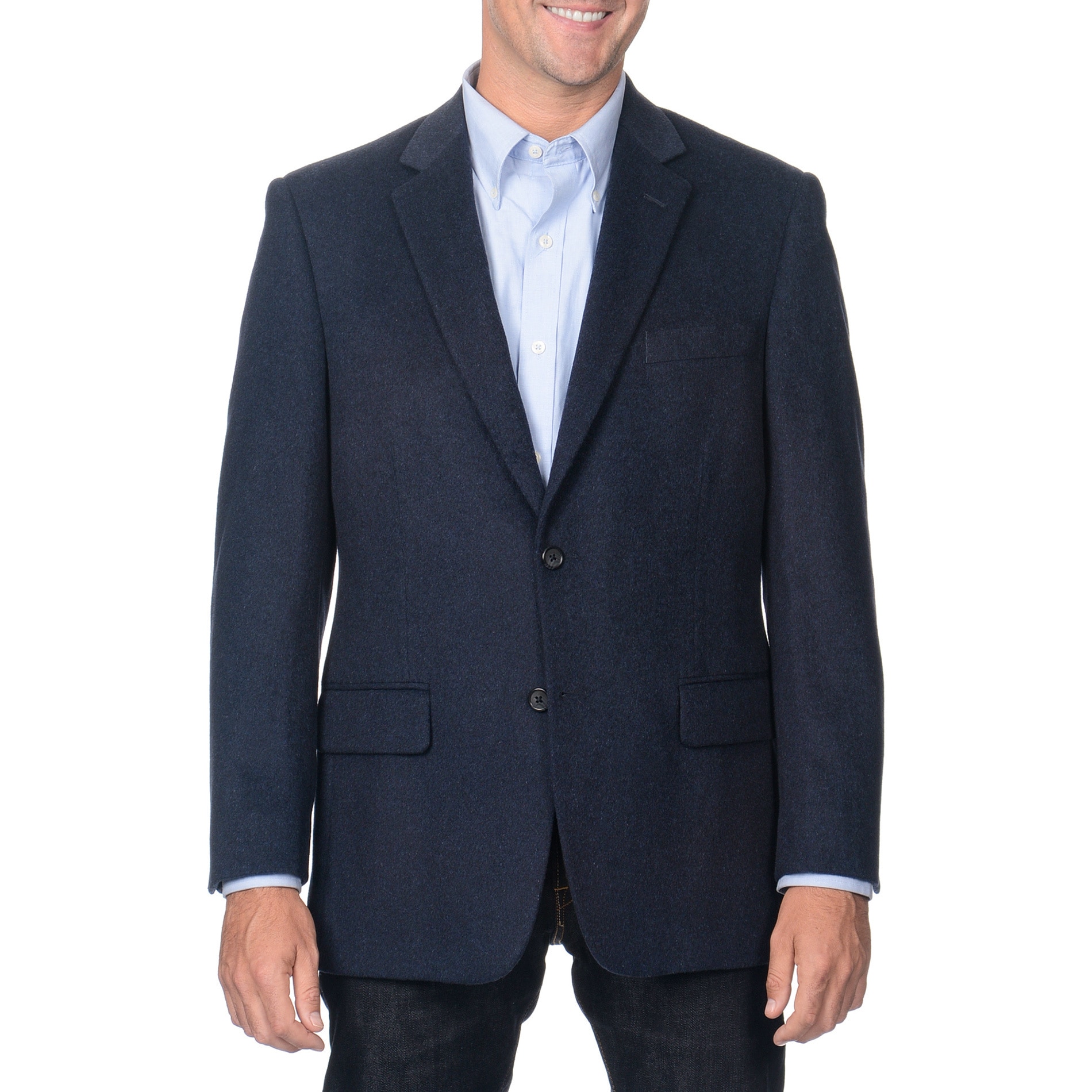 Henry Grethel Mens Heather Blue Camel Hair Blazer