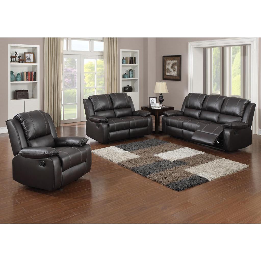 Gavin Brown Bonded Leather 3 piece Living Room Set