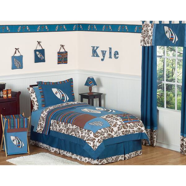 Shop Sweet Jojo Designs Tropical Hawaiian Surf 3 Piece Comforter