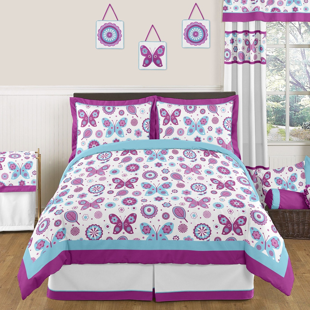 Sweet Jojo Designs Sweet Jojo Designs Spring Garden 3 piece Full/queen Comforter Set Blue Size Full  Queen