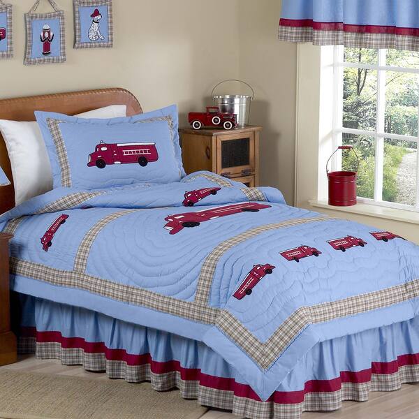 Shop Sweet Jojo Designs Frankie S Fire Truck 3 Piece Full Queen