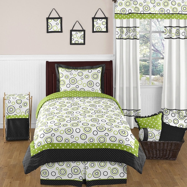 Sweet Jojo Designs Neutral 'Spirodot' Lime/ Black 4-piece ...