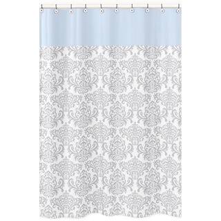 Grey Toile Shower Curtains Online At Our Best Sweet Jojo Designs Avery Gray Blue Kid S Shower Curtain