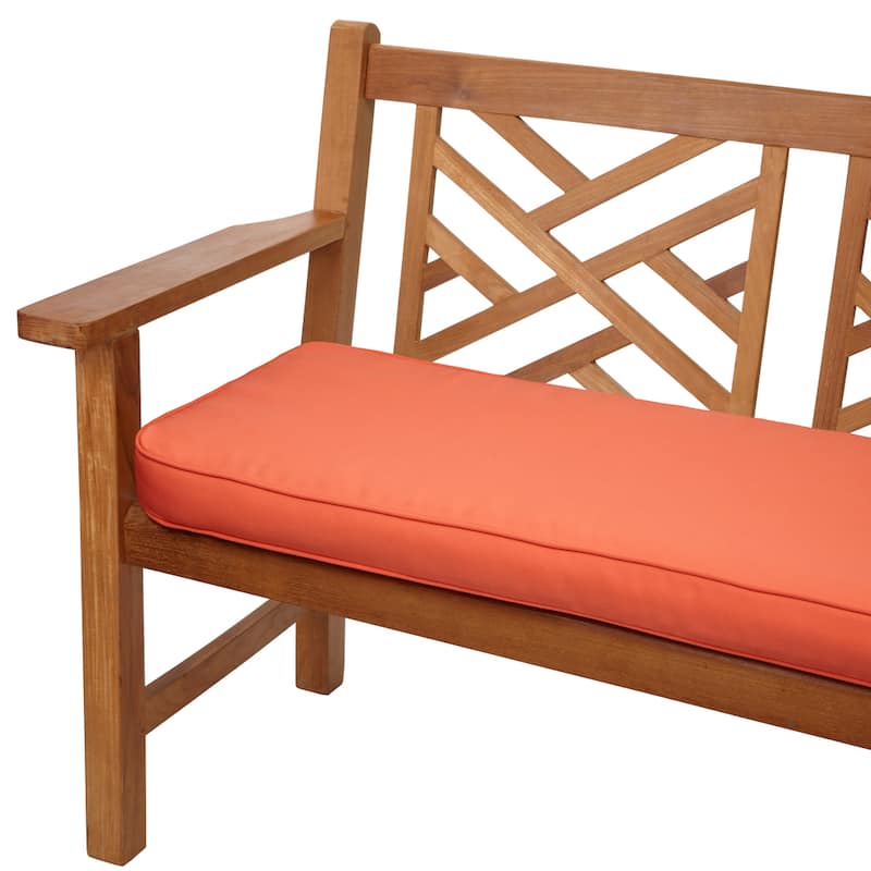 Sorra Home Melon Corded Indoor/ Outdoor Bench Cushion with Sunbrella Fabric