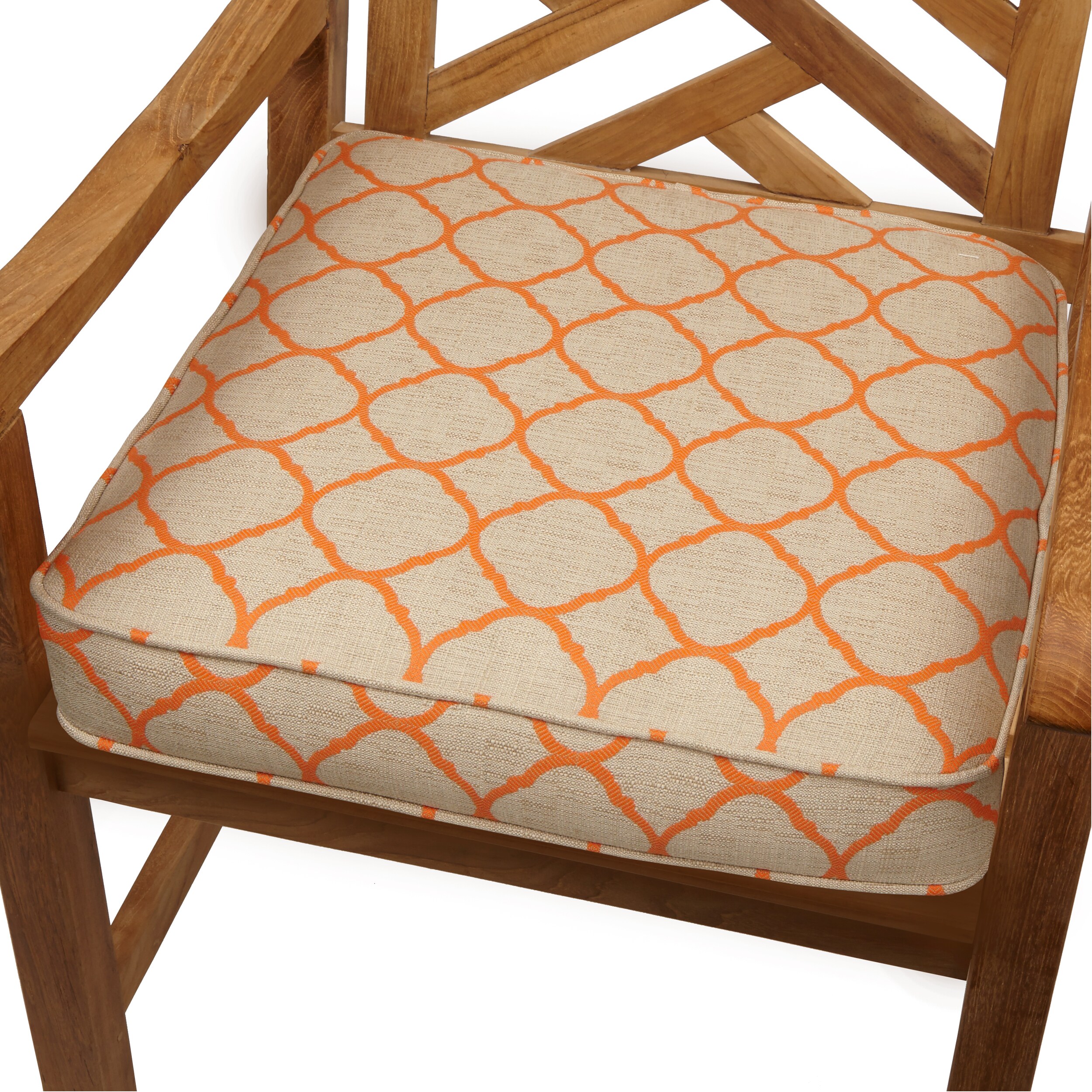 Shop Moroccan Orange Indoor Outdoor 19 Inch Chair Cushion With