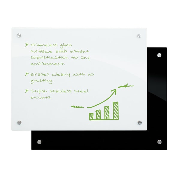 Shop Enlighten White Glass Dry Erase Marker Board Free Shipping Today