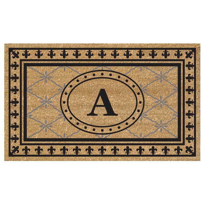 SuperScraper Coir Fiber Bungalow Design Monogrammed Doormat