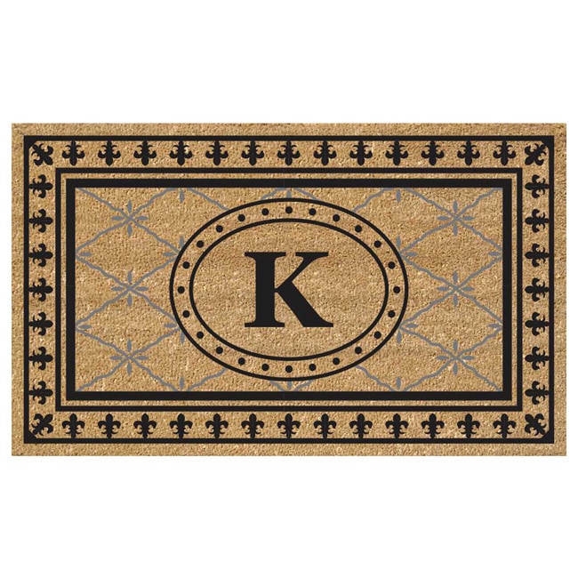 Superscraper Vinyl/ Coir Bungalow Design Monogrammed Doormat