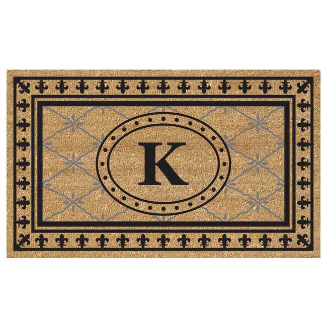SuperScraper Coir Fiber Bungalow Design Monogrammed Doormat