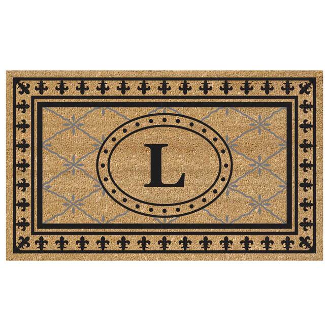 SuperScraper Coir Fiber Bungalow Design Monogrammed Doormat