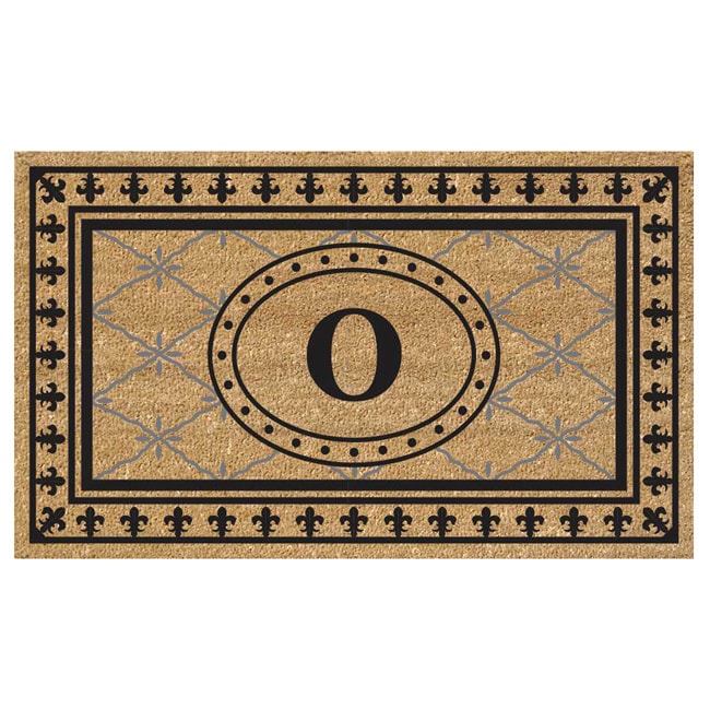 Superscraper Vinyl/ Coir Bungalow Design Monogrammed Doormat