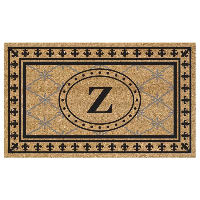 Superscraper Vinyl/ Coir Bungalow Design Monogrammed Doormat