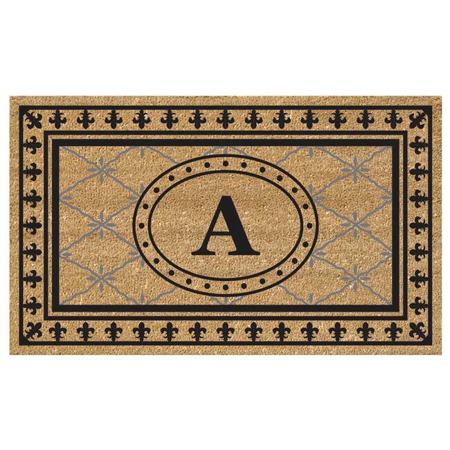 SuperScraper Coir Fiber Bungalow Design Monogrammed Doormat