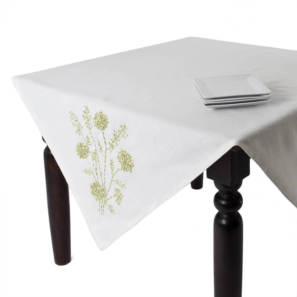 Ribbon Embroidered Table Topper