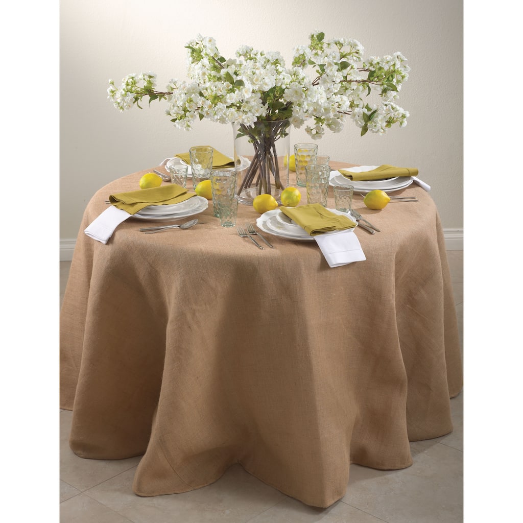 Round Burlap Tablecloth