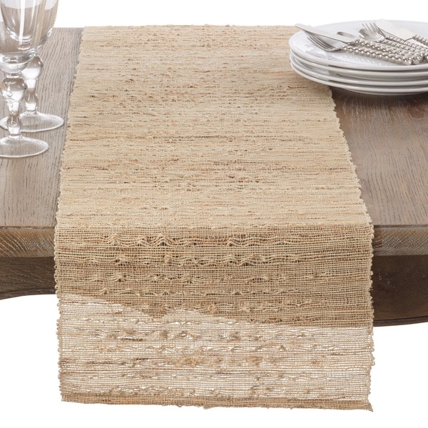 Shop Woven Nubby Natural Table Runner On Sale Free Shipping On