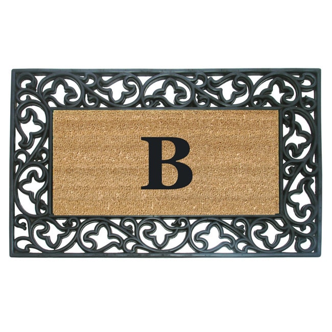 Wrought Iron Monogrammed Rubber/ Coir Door Mat (110 X 3)