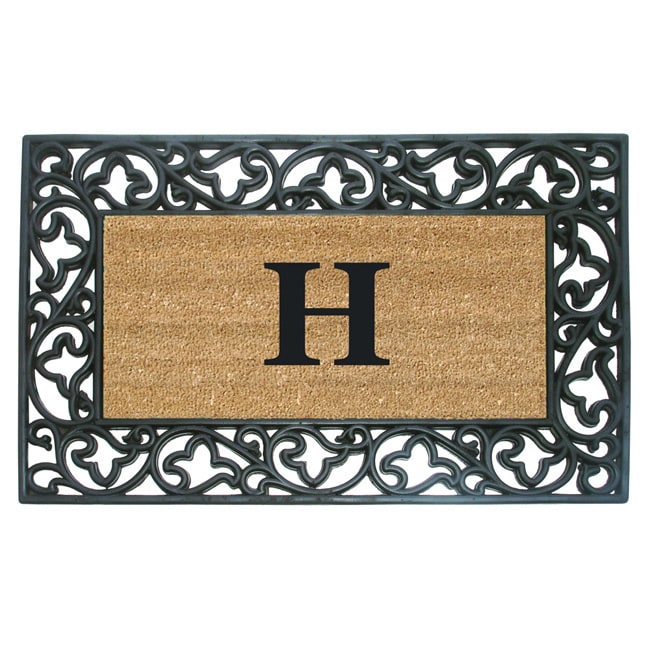 Wrought Iron Monogrammed Rubber/ Coir Door Mat (110 X 3)