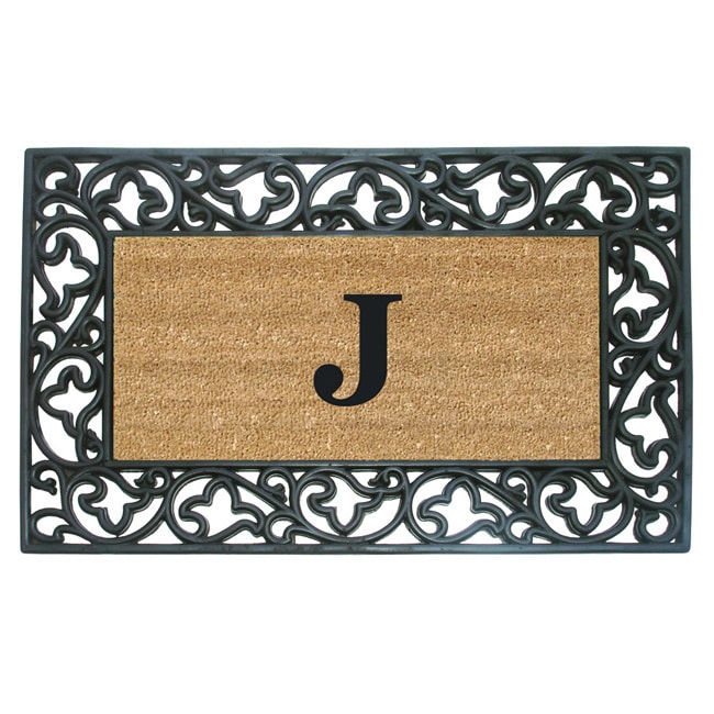 Wrought Iron Monogrammed Rubber/ Coir Door Mat (110 X 3)