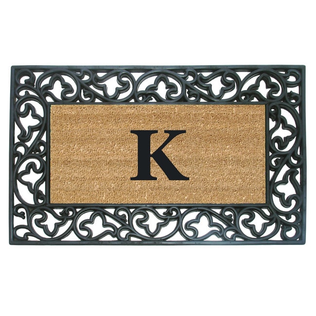 Wrought Iron Monogrammed Rubber/ Coir Door Mat (110 X 3)