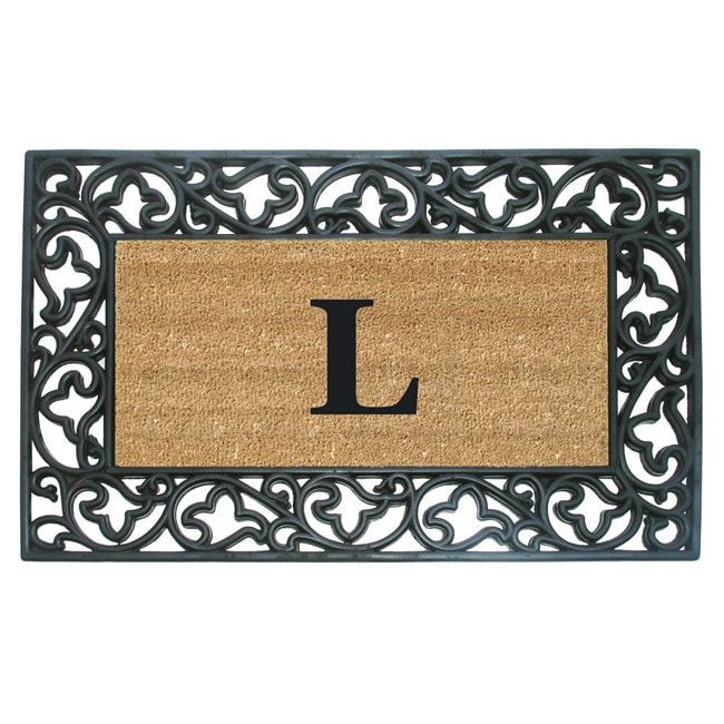 Wrought Iron Monogrammed Rubber/ Coir Door Mat (110 X 3)