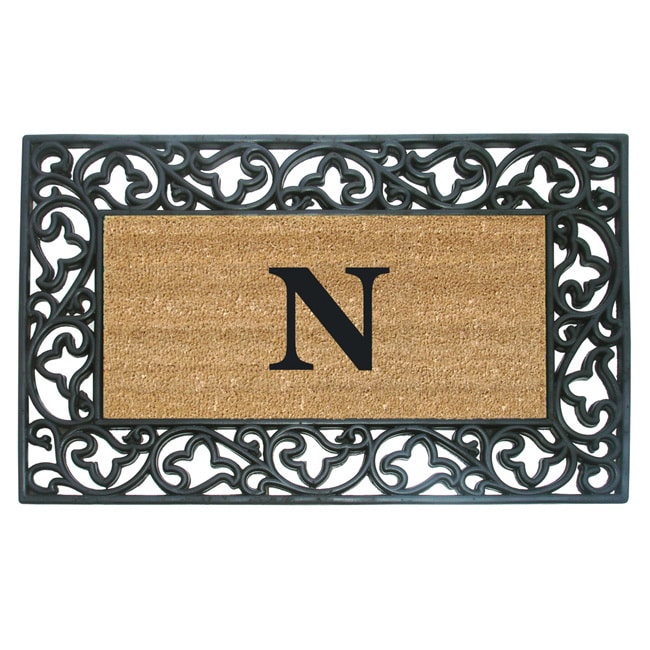 Wrought Iron Monogrammed Rubber/ Coir Door Mat (110 X 3)