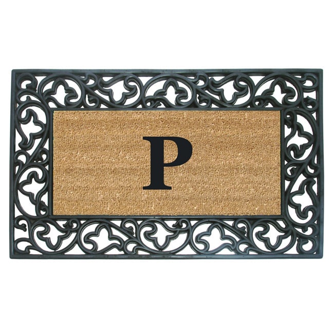 Wrought Iron Monogrammed Rubber/ Coir Door Mat (110 X 3)