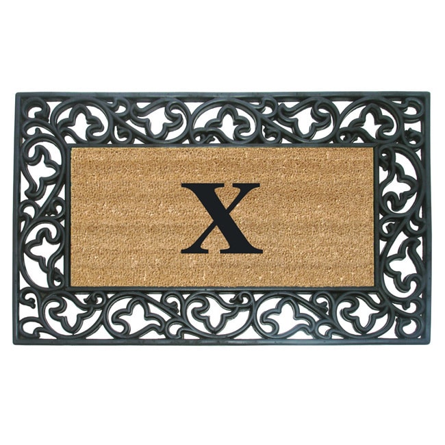 Wrought Iron Monogrammed Rubber/ Coir Door Mat (110 X 3)