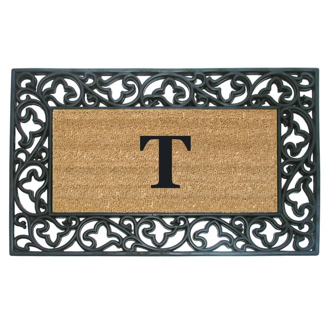 Wrought Iron Monogrammed Rubber/ Coir Door Mat (110 X 3)