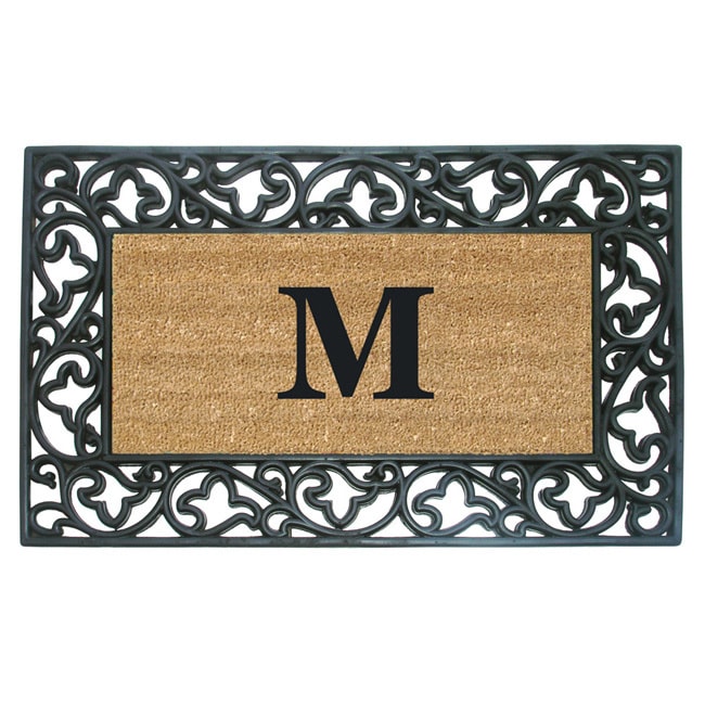 Wrought Iron Monogrammed Rubber/ Coir Door Mat (110 X 3)