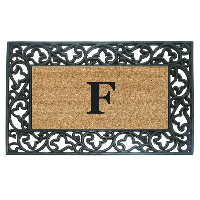 Wrought Iron Monogrammed Rubber/ Coir Door Mat (110 X 3)