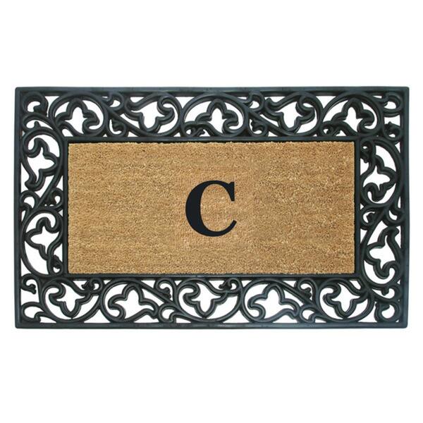 Shop Wrought Iron Monogrammed Coir Rubber Doormat On Sale