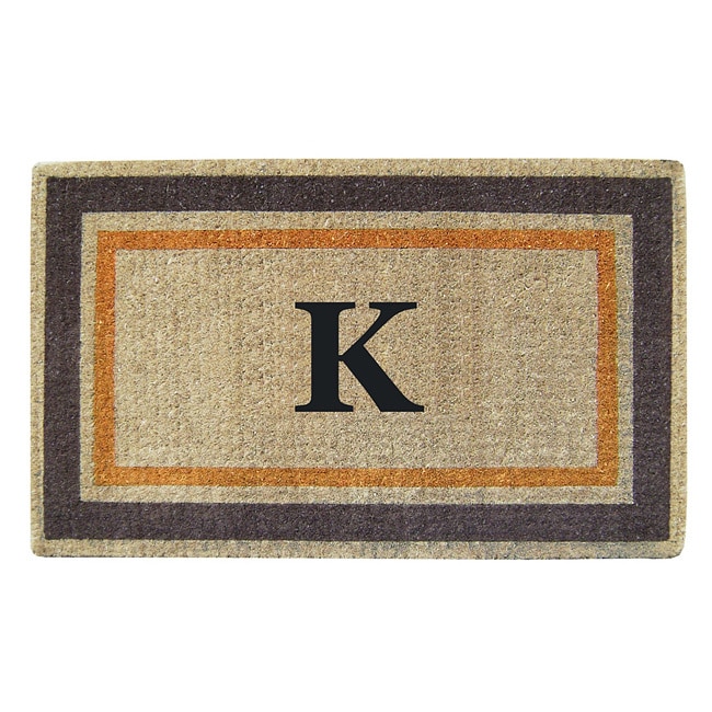 Handmade Monogrammed Double Picture Frame Orange Coir Door Mat (110 X 3)