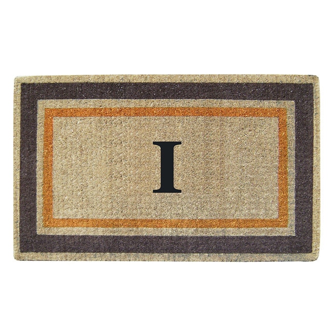 Handmade Monogrammed Double Picture Frame Orange Coir Door Mat (110 X 3)