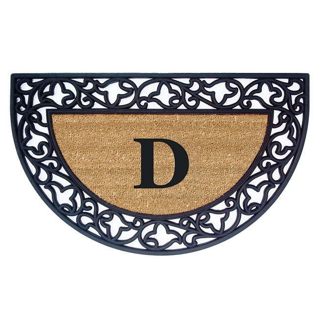 Wrought Iron Monogrammed Rubber/ Coir Door Mat (110 X 3 Half Moon)