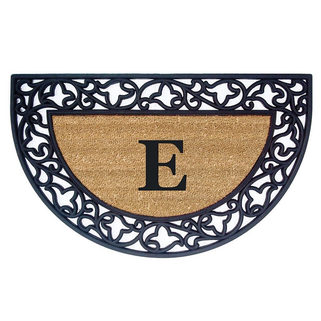 Wrought Iron Monogrammed Rubber/ Coir Door Mat (110 X 3 Half Moon)