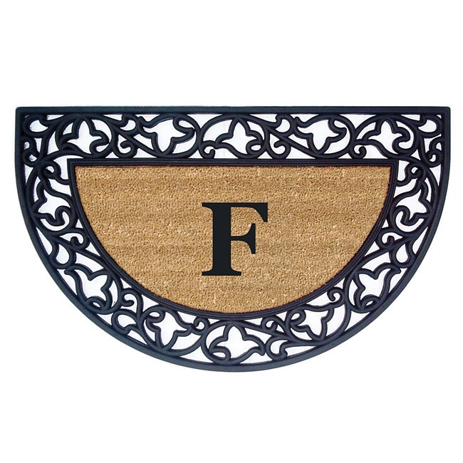 Wrought Iron Monogrammed Rubber/ Coir Door Mat (110 X 3 Half Moon)