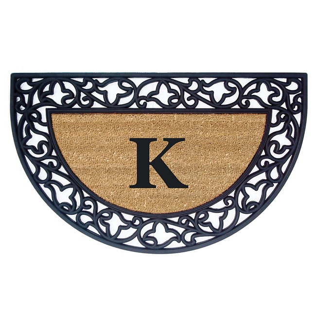 Wrought Iron Monogrammed Rubber/ Coir Door Mat (110 X 3 Half Moon)