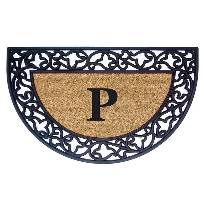 Wrought Iron Monogrammed Rubber/ Coir Door Mat (110 X 3 Half Moon)