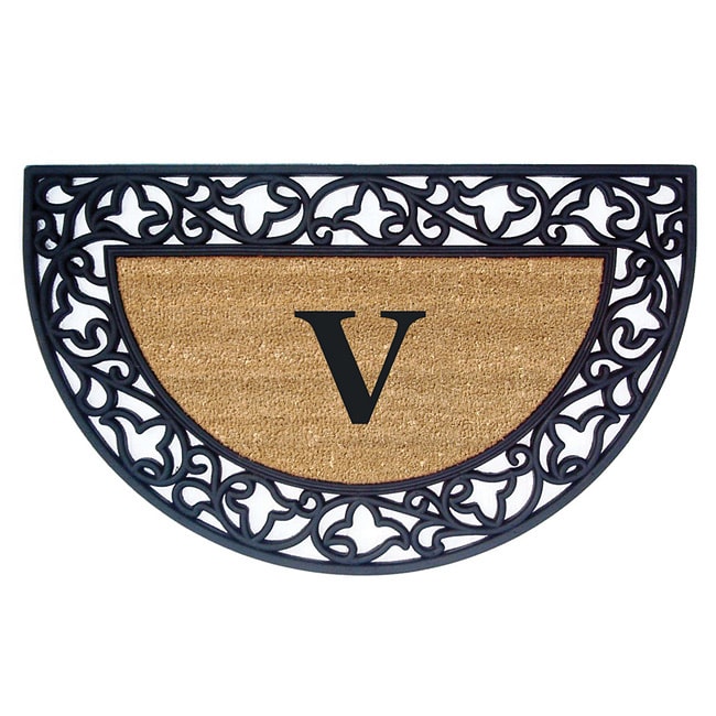 Wrought Iron Monogrammed Rubber/ Coir Door Mat (110 X 3 Half Moon)