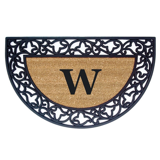 Wrought Iron Monogrammed Rubber/ Coir Door Mat (110 X 3 Half Moon)