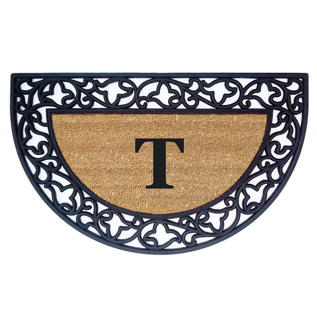 Wrought Iron Monogrammed Rubber/ Coir Door Mat (110 X 3 Half Moon)