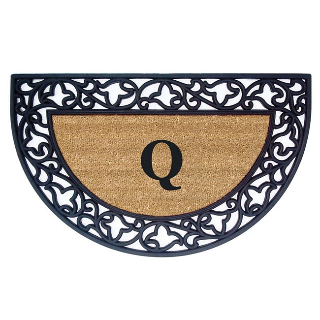 Wrought Iron Monogrammed Rubber/ Coir Door Mat (110 X 3 Half Moon)