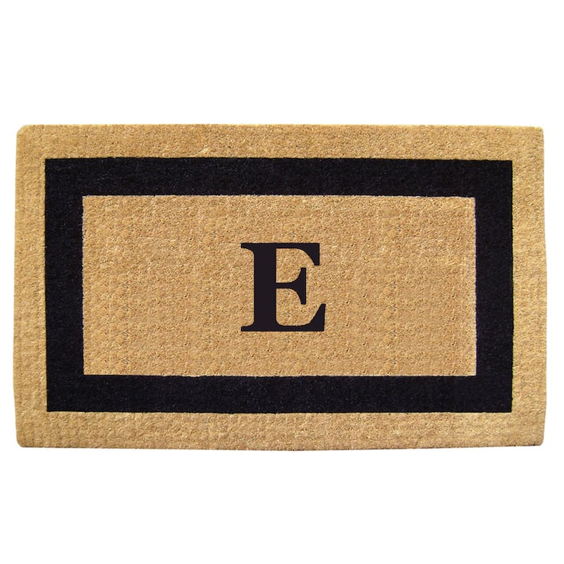 Heavy-duty Coir Single Picture Frame Monogrammed Black Doormat - 38 x 60