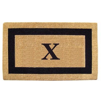 Heavy-duty Coir Single Picture Frame Monogrammed Black Doormat - 38 x 60