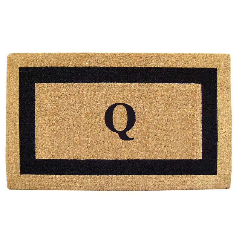 Heavy-duty Coir Single Picture Frame Monogrammed Black Doormat - 38 x 60
