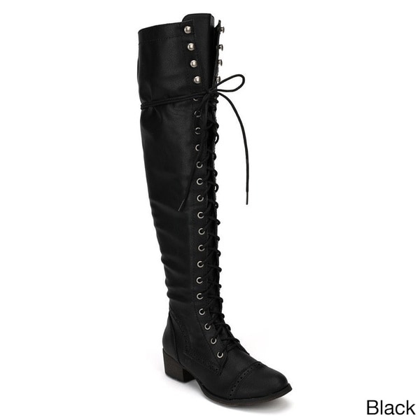 the-knee Combat Boots - Overstock 