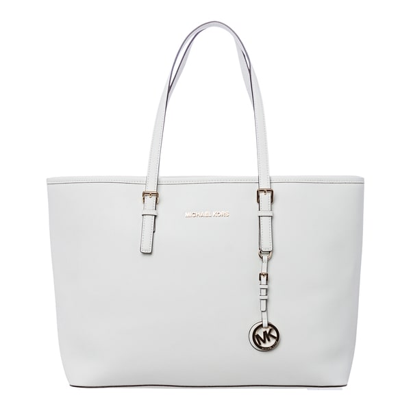 MICHAEL Michael Kors 'Jet Set' Medium White Leather Multifunction Tote MICHAEL Michael Kors Designer Handbags